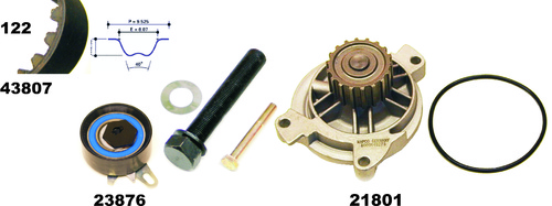 MAPCO 41834 Water Pump & Timing Belt Kit