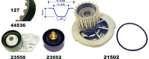 MAPCO 41536/1 Water Pump & Timing Belt Kit
