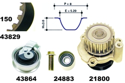 MAPCO 41901 Water Pump & Timing Belt Kit