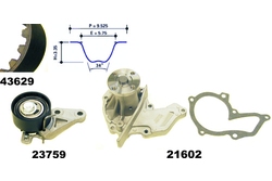 MAPCO 41629 Water Pump & Timing Belt Kit